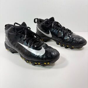 Nike Youth Size 4.5 Alpha Menace Shark Football Cleats Shoes 880130-010 Black